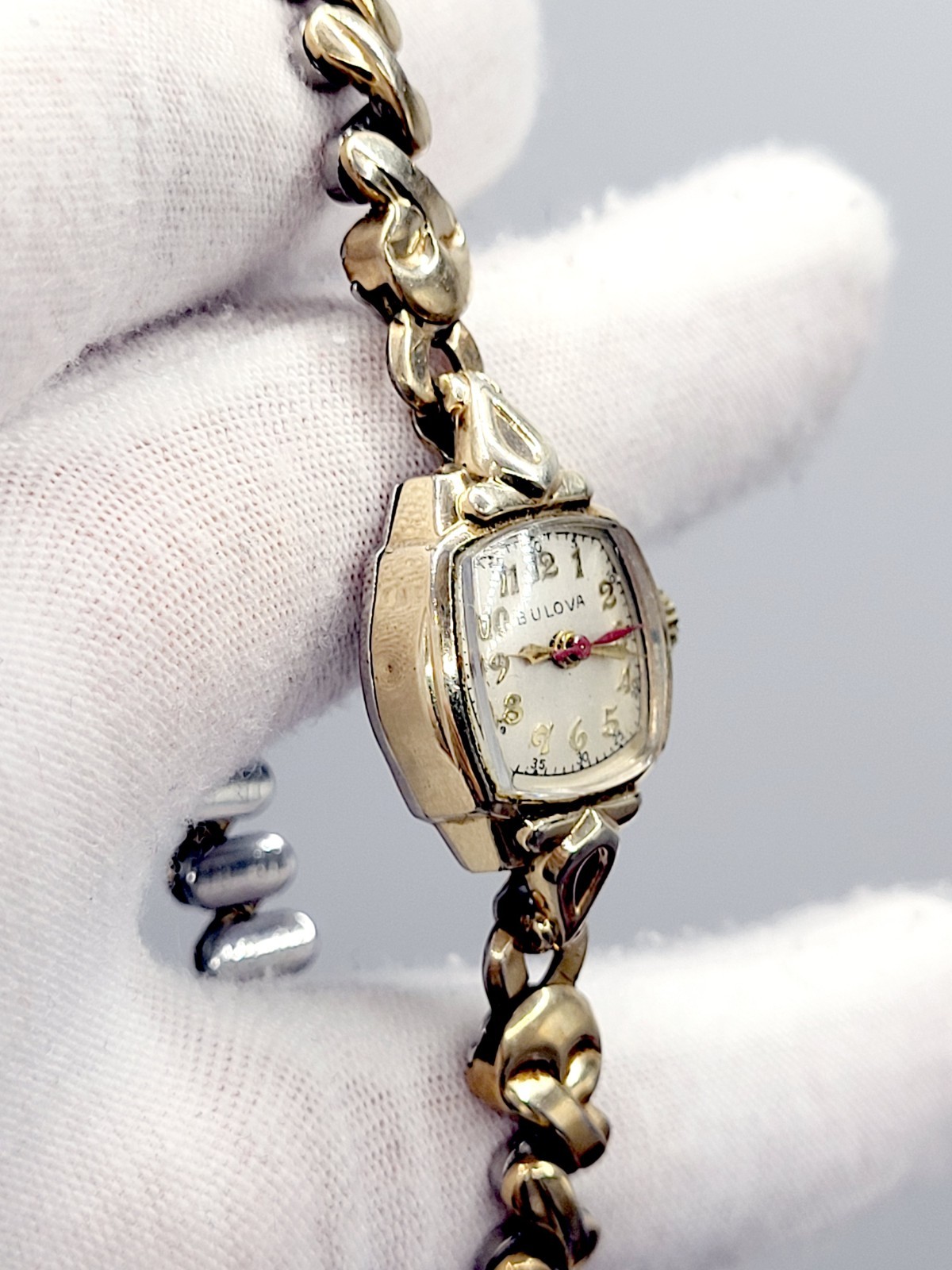 Vintage 1956 Bulova Ladies 16mm Cocktail Watch 10K Gold Filled Swiss Works Great