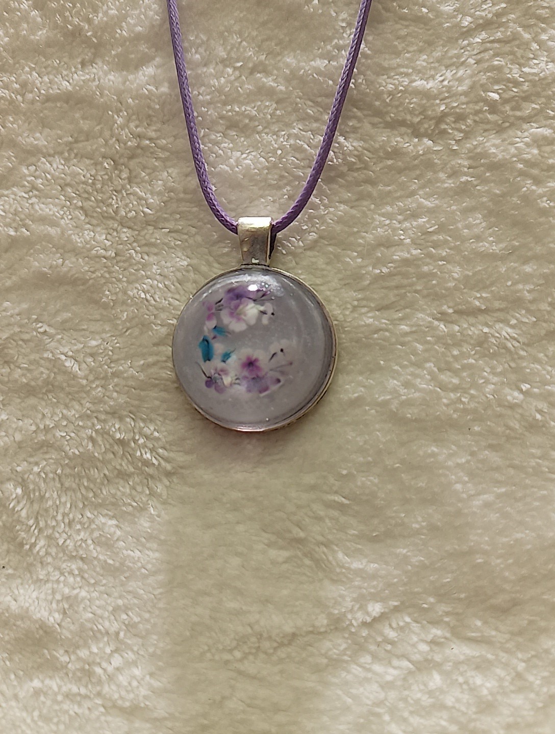 Resin Pendant Necklace Hand Crafted