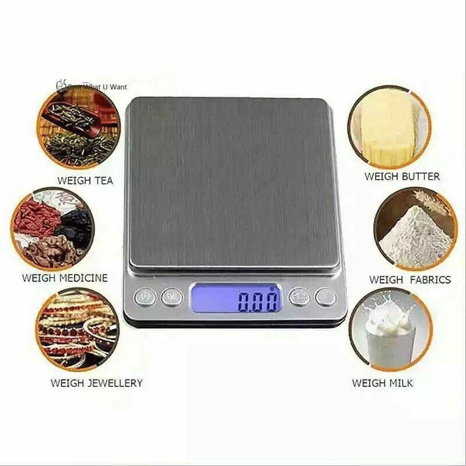 Digital Weight Scale Jewelry Gold Kitchen Food Pocket Scale 2000g by 0.1g