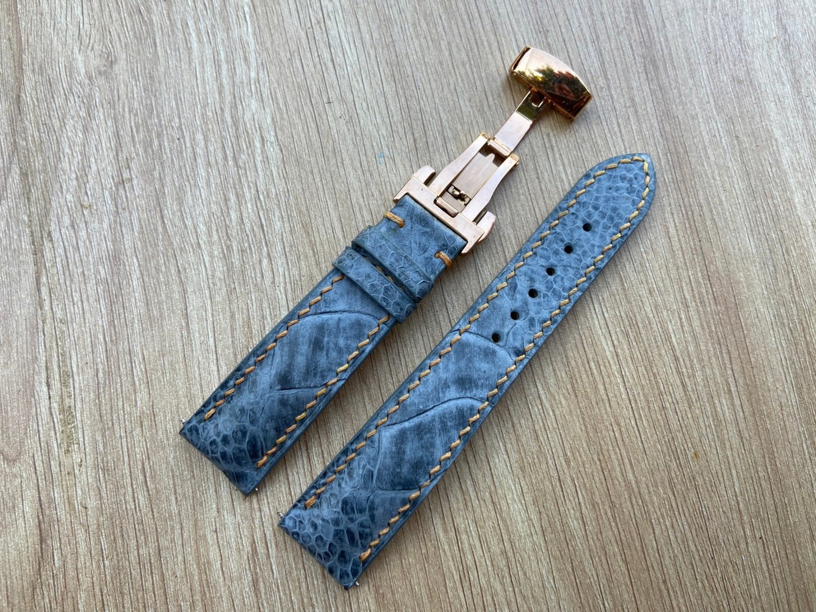 Gray Ostrich Leather Watch Strap Band, Size 18mm 19mm 20mm 21mm 22mm 24mm 26mm