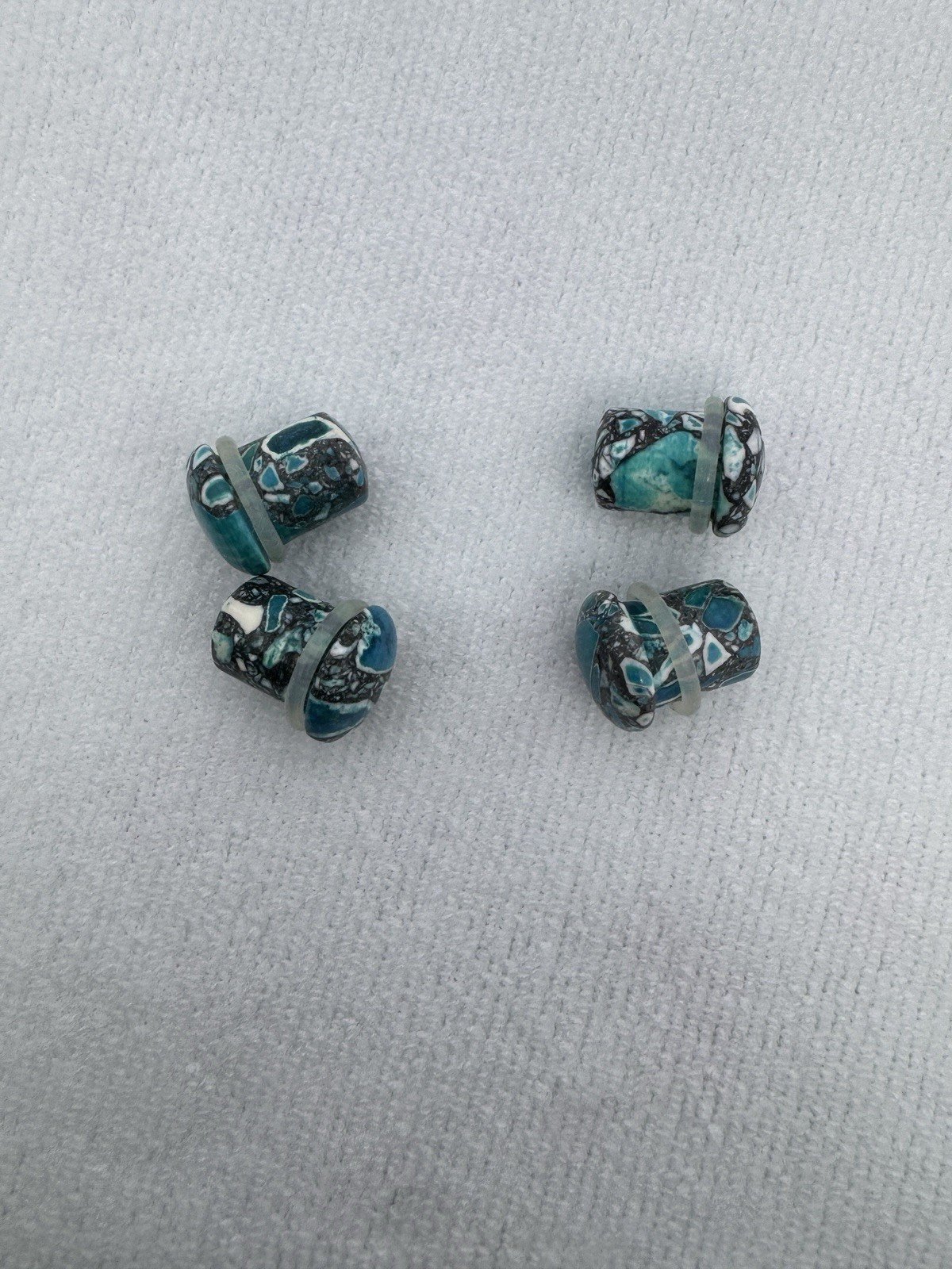 7 Pair 00g 10mm Natural Stone Ear Gauges Earth Collection