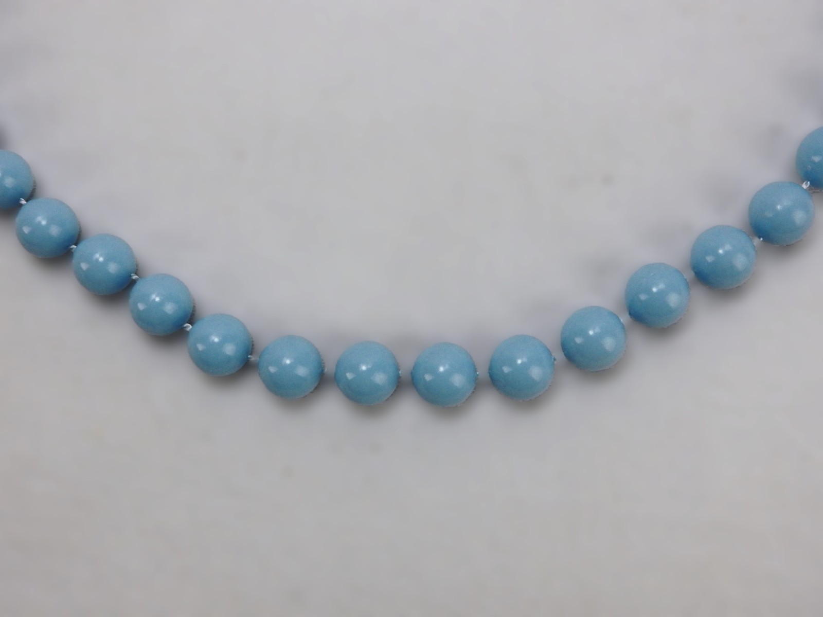 Vintage Costume Jewelry, 24″ Light Blue/Periwinkle Fixed Bead Necklace, JWL-737