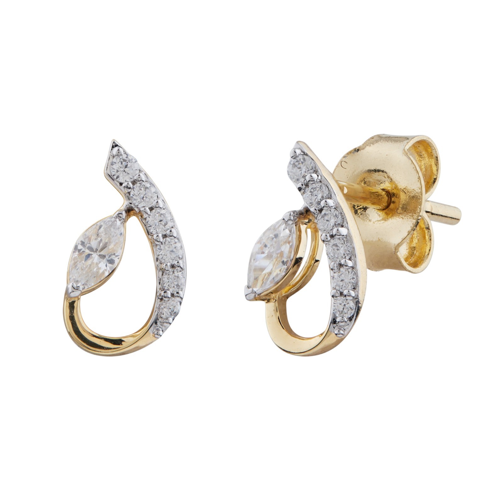 0.25 Ct Marquise Cut Simulated Diamond Stud Earrings For Her Alloy Silver