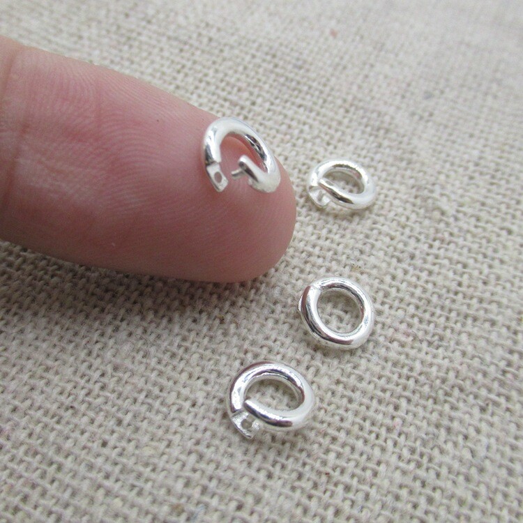 4 PCS Mini Sterling Silver 925 Link Lock Jump Ring Locking Clasp Connector