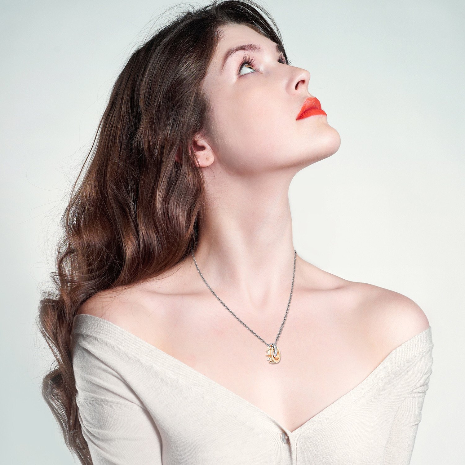 ‘I Love You Mom’ Crown Ring Interlocking Necklace Bracelet Set Mother’s Day Gift