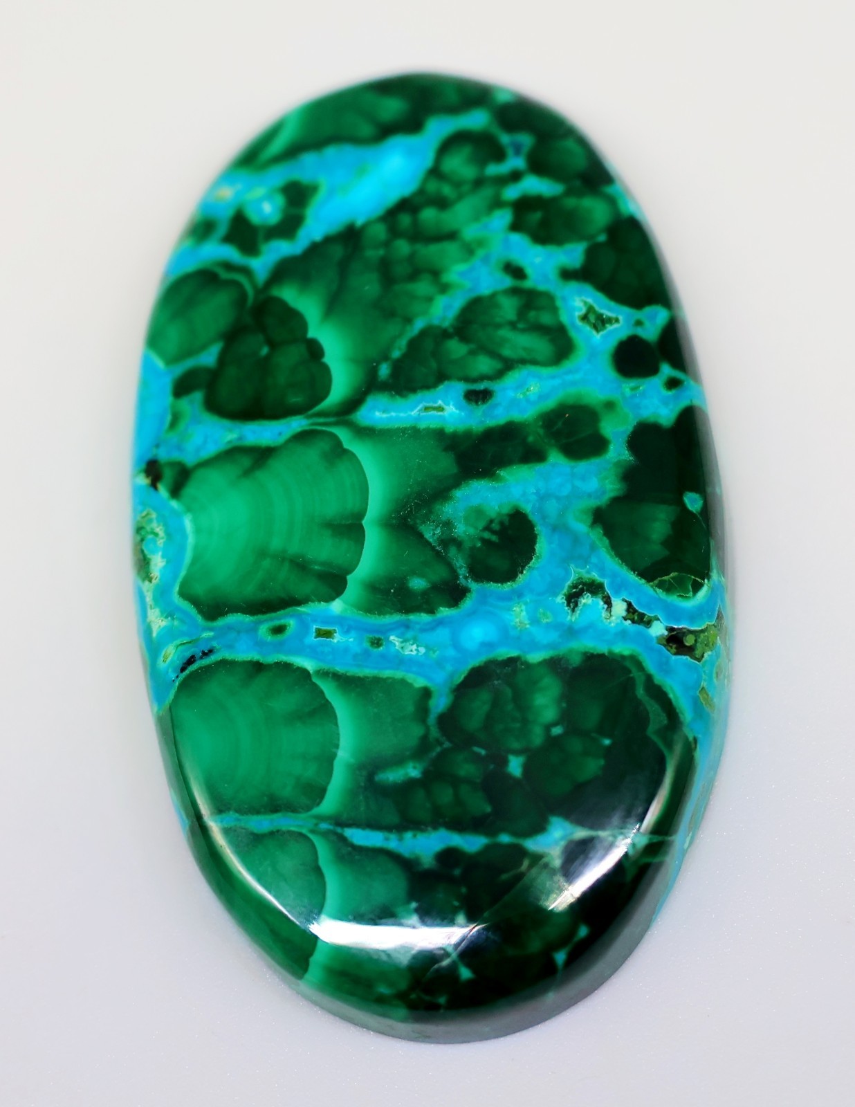 39 Ct 5X19X33 mm Top Natural chrysocolla Malachite Oval Cabochon Gemstone PF-177