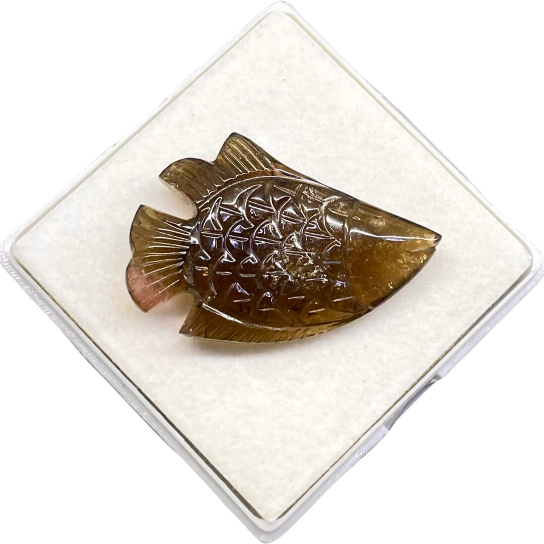 50.75 Cts Natural Tourmaline Carved Fish Untreated Magnificent Loose Gemstone