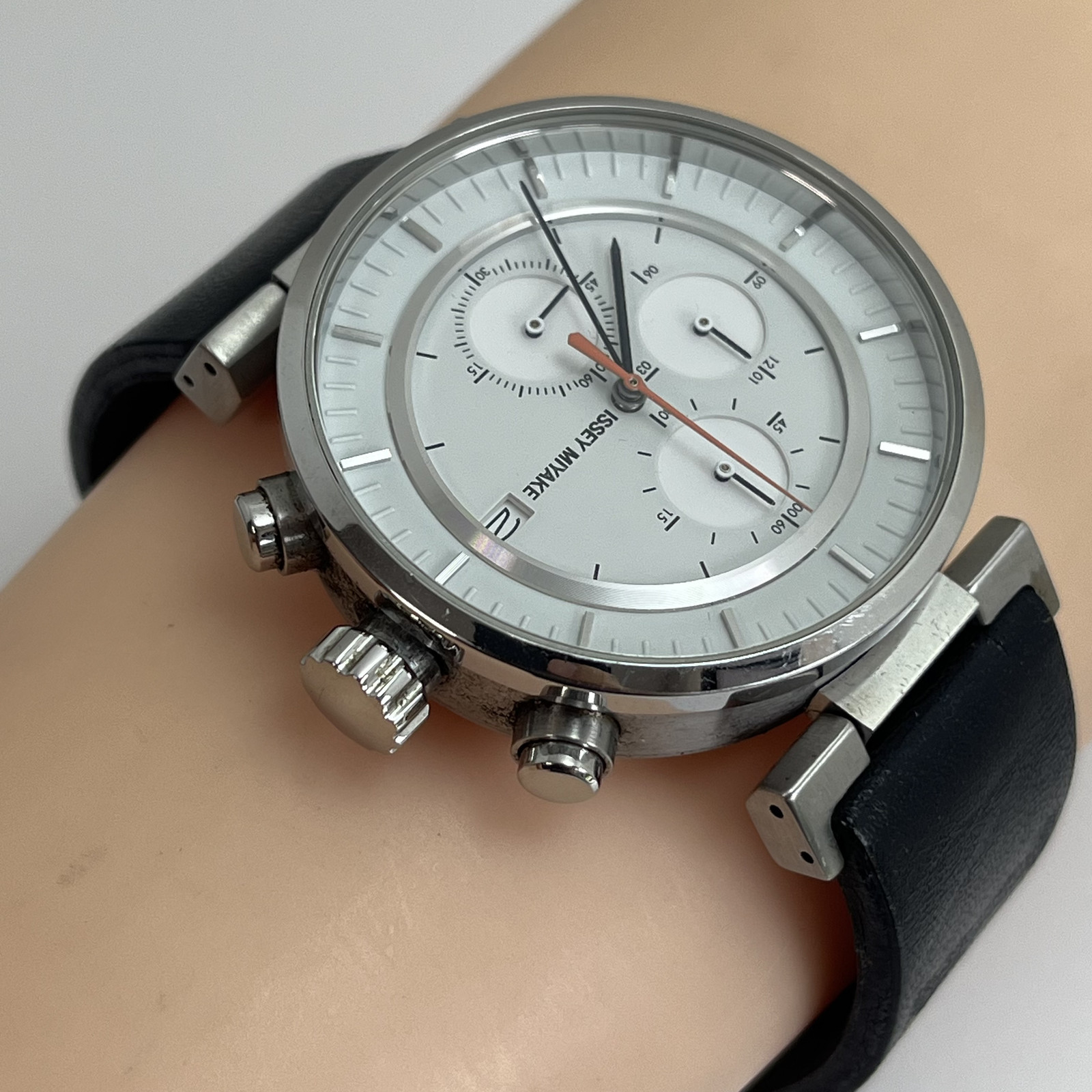 Seiko Issey Miyake W SILAY004 SATOSHI WADA Chronograph Qz Japan White Dial #B909