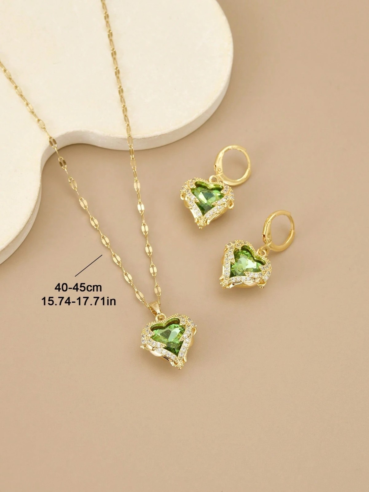 3 Pcs/Set Heart Necklace Earrings Love Gift Angel Wings Pendant Chain Women USA