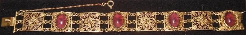 Magnificent Byzantine Medieval Style Bracelet – Gold Silver Filigree.