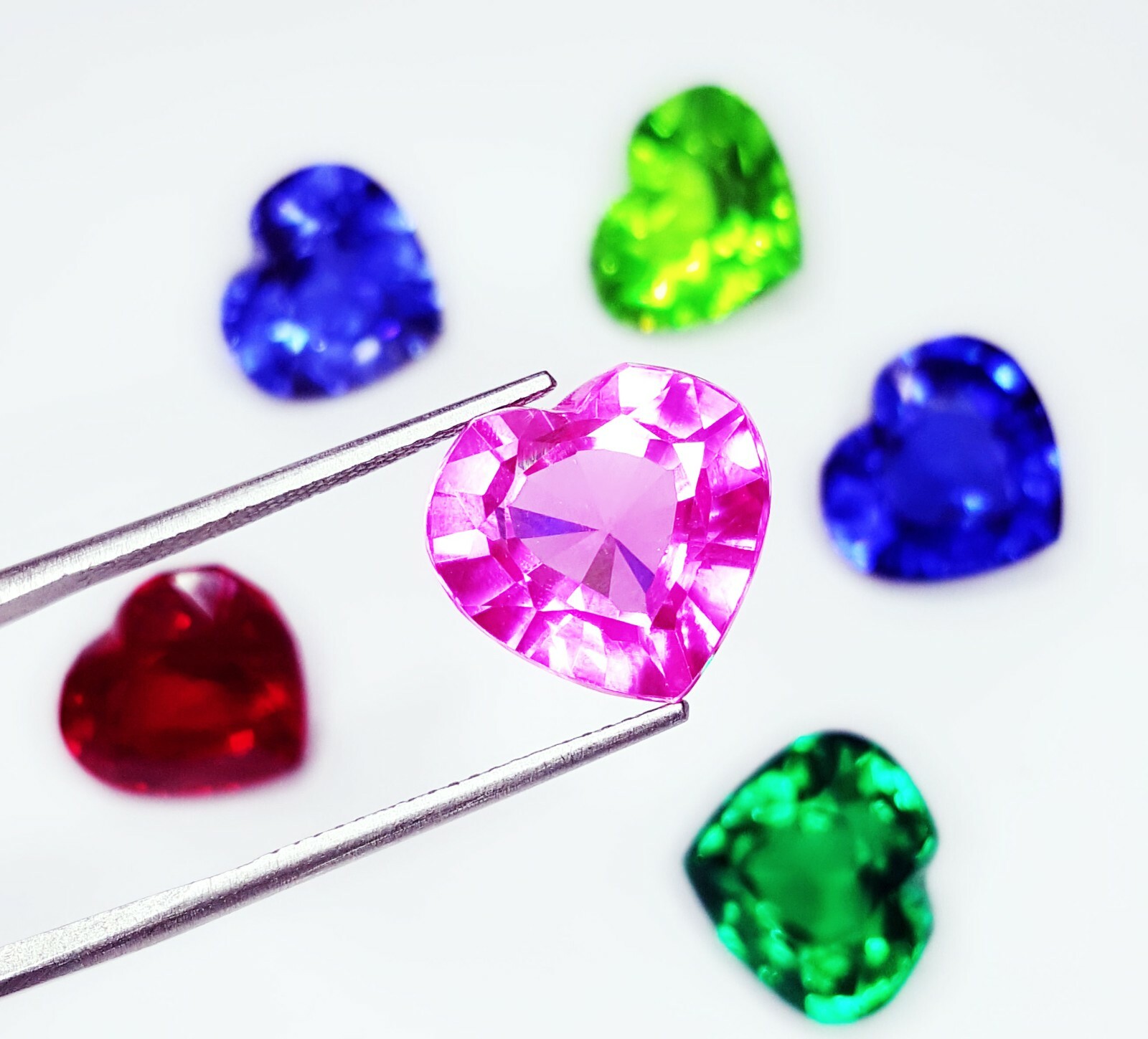 Loose Gemstone 8-10 Ct Mixed Lot Heart Shape Natural Ring Size Gems A0L3