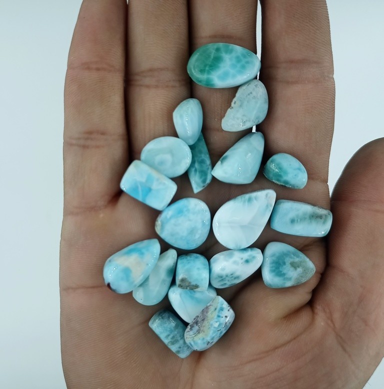 Handmade Natural Larimar cabochon gemstones For Fancy Jewelry Making 71393
