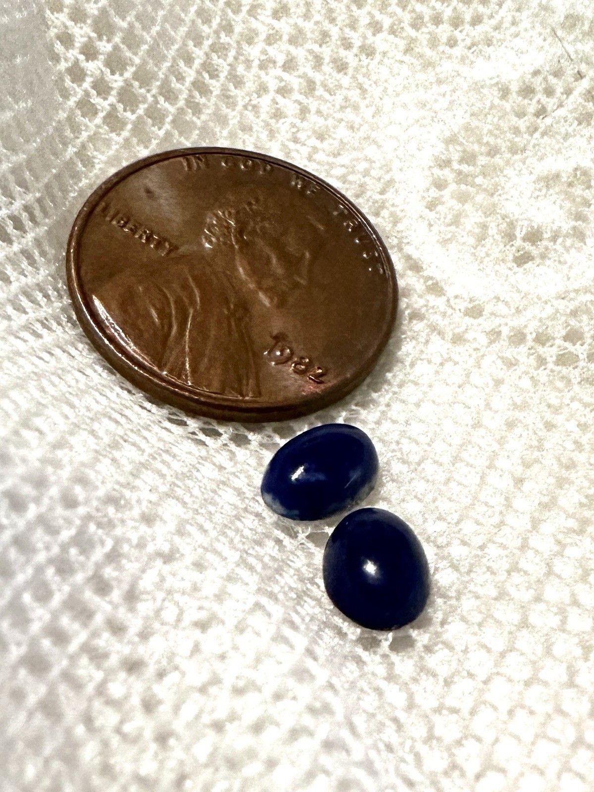 Lapis Lazuli polished cabochon flat back 5 x 7mm (pair)