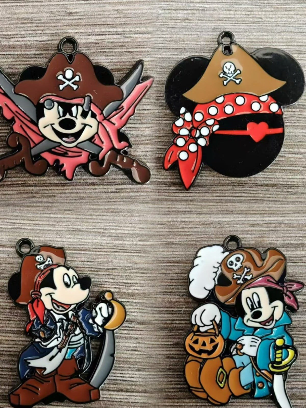 50 PCS Halloween pirate mickey minnie cute Charms Metal Pendants DIY Jewelry