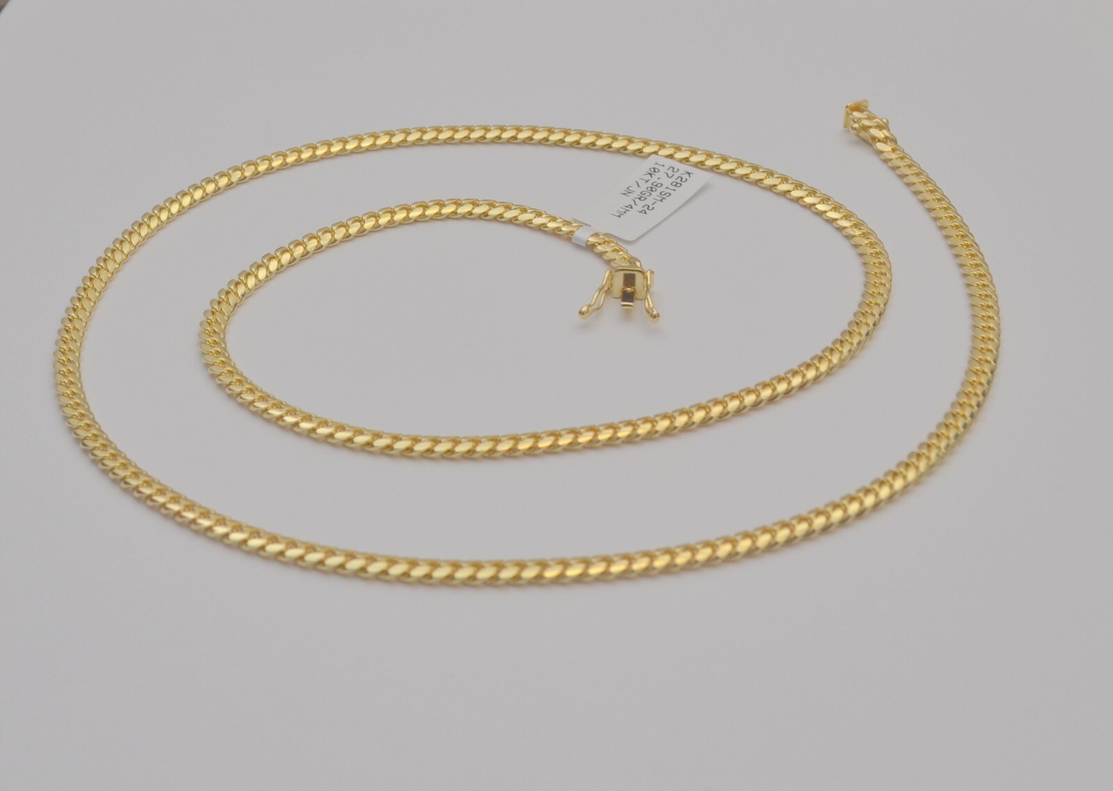 10K Solid Yellow Gold Miami Cuban Chain Link Necklace 24 In 27.9 gr 3.9 mm