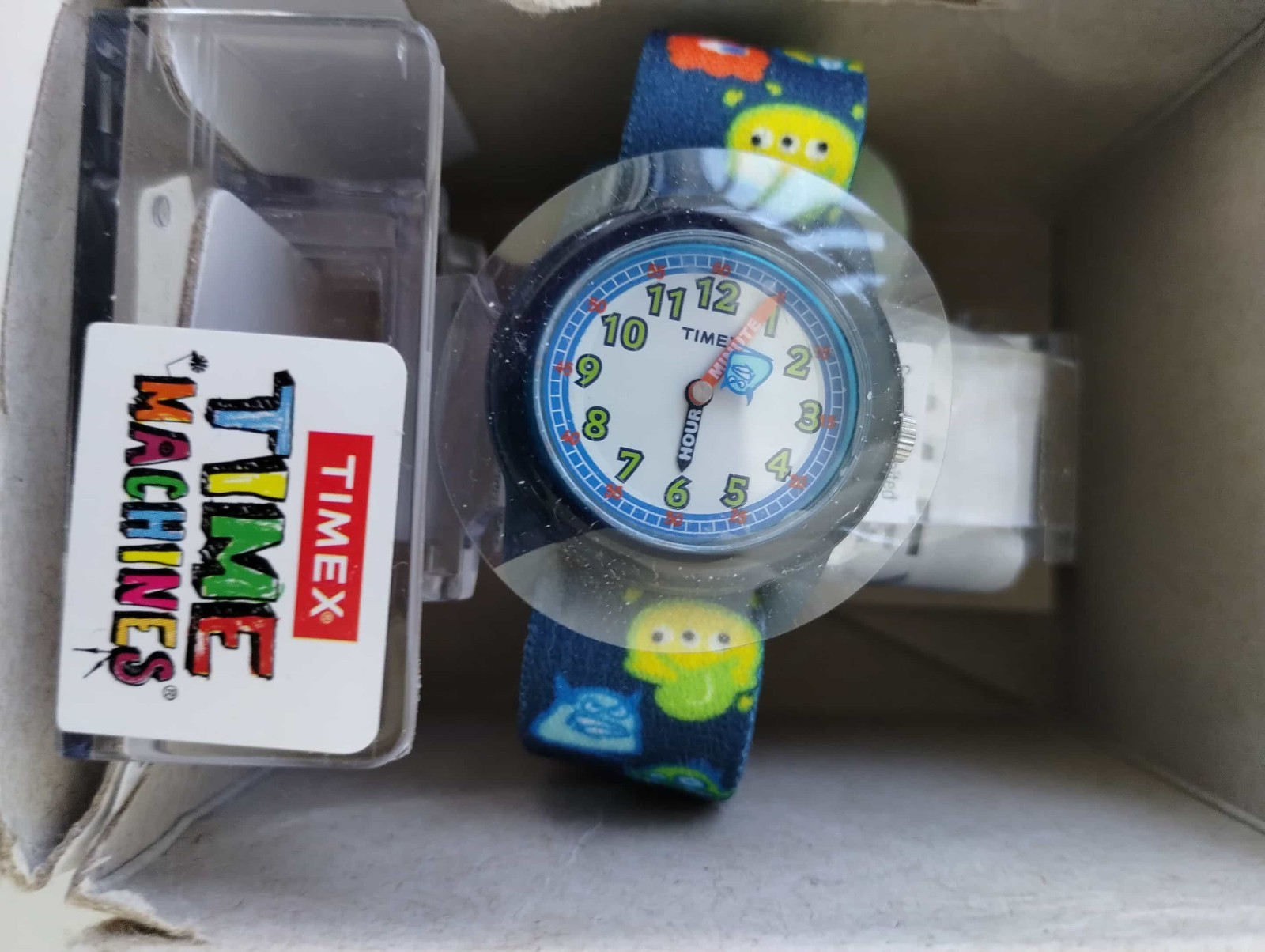 Timex TW7C25800 Kid’s Time Teacher Blue Elastic Strap Watch Monsters Boys New
