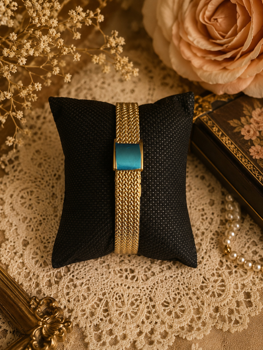 Women’s Gold Crystal Bracelet Watch Vintage Luxury Style Elegant Dress Watch NEW