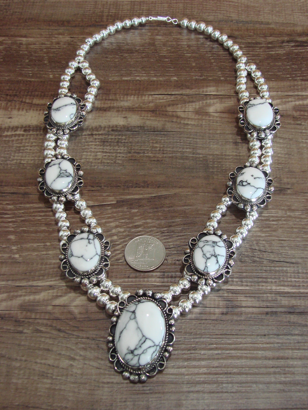 Navajo Nickel Silver & White Howlite Necklace – Cleveland