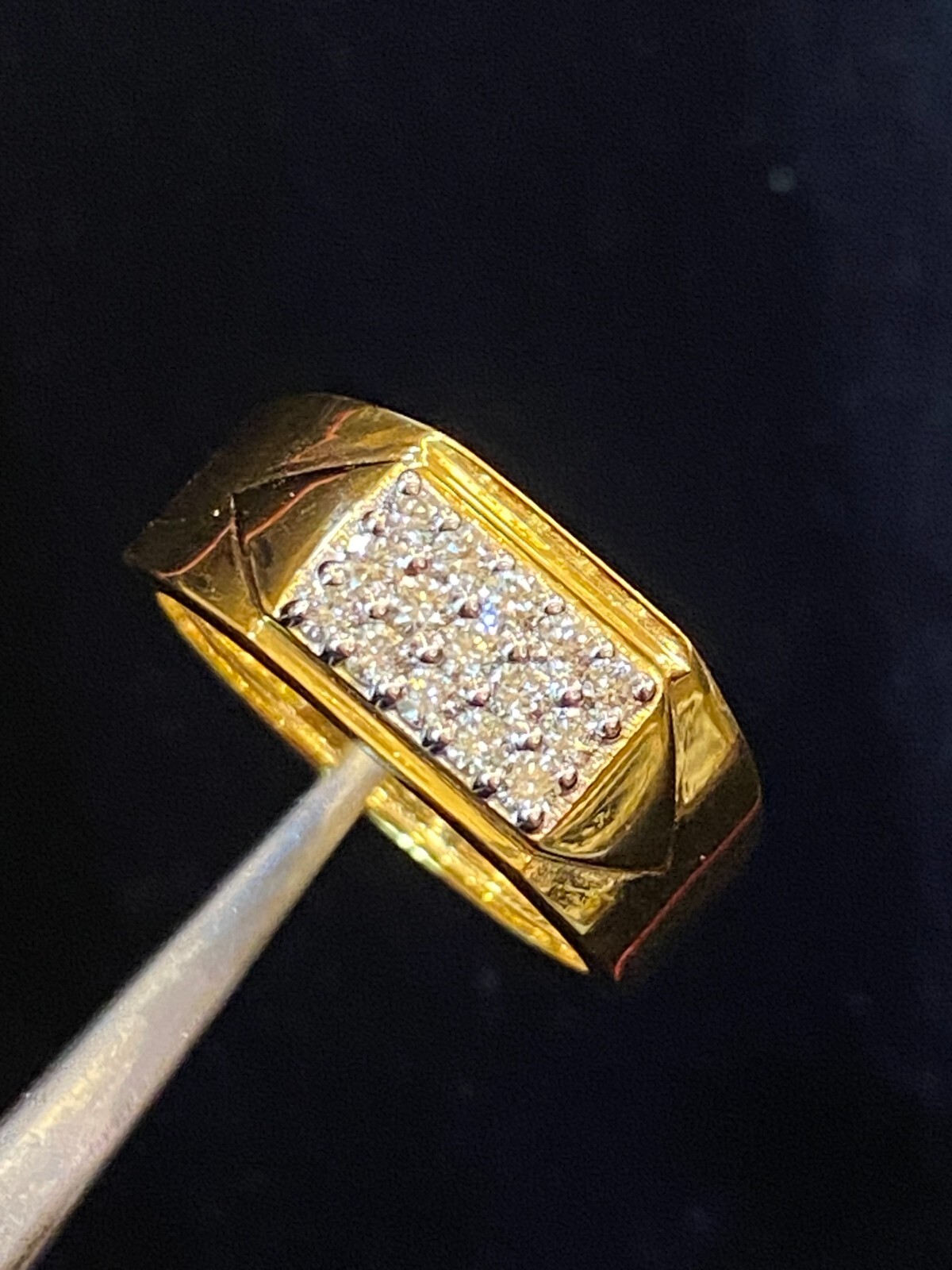 Pave 0.70 Cts Round Brilliant Diamonds Men’s Anniversary Band Ring In 14K Gold