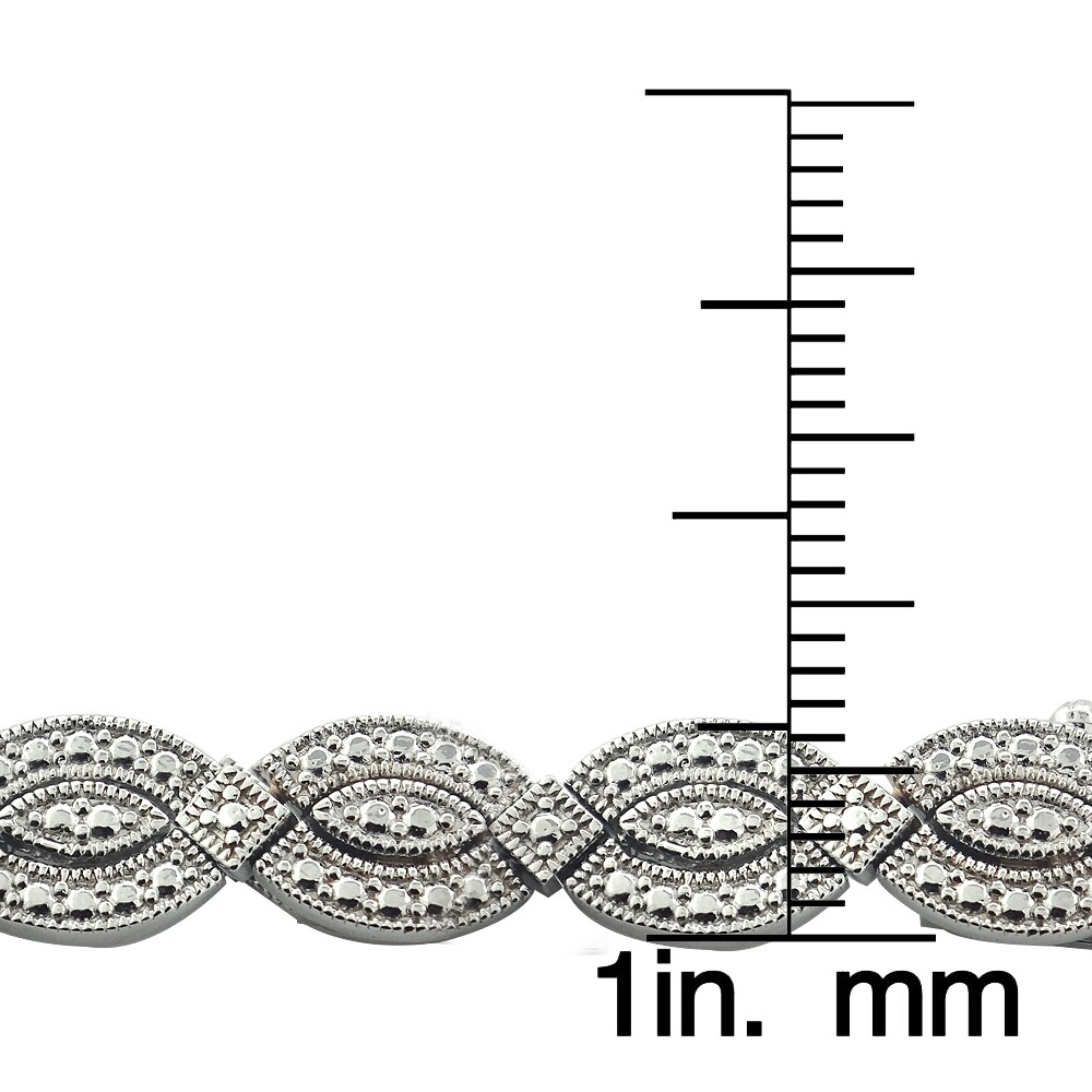 1/4ct Diamond Marquise Link Bracelet Fine Silver Plate