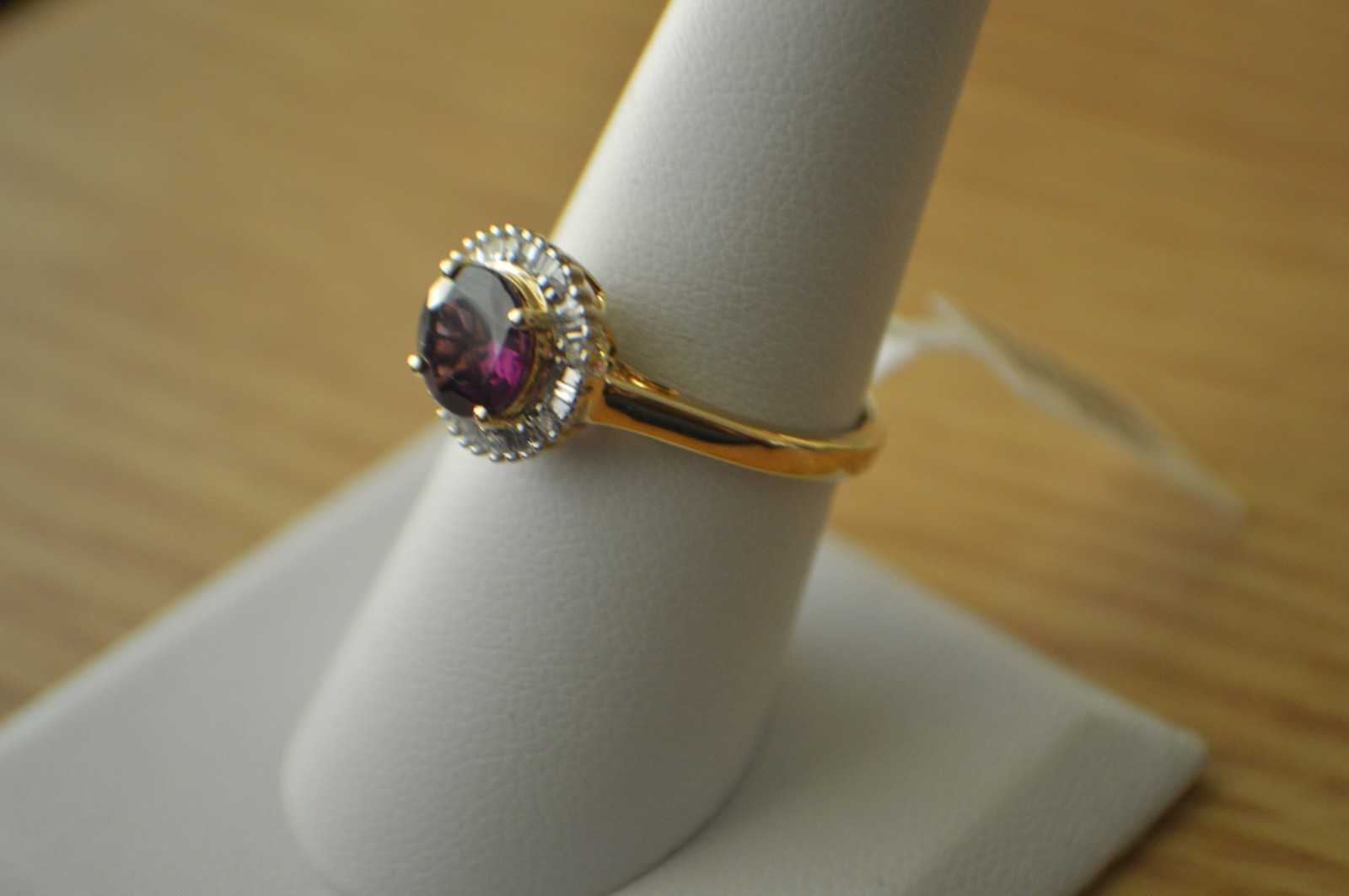 1.63ct Premium Ember Garnet / Diamond Ring 10K Yellow Gold Size 8 AGI Certified