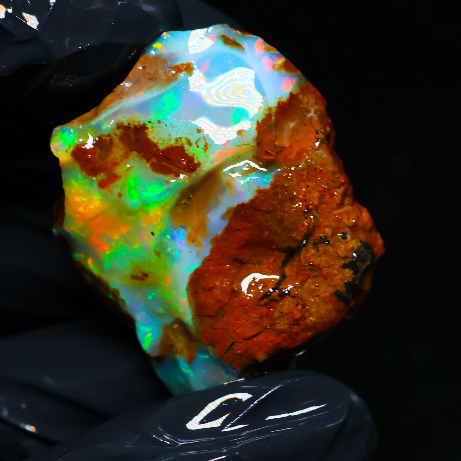 Natural Ethiopian Welo Opal Rough 72.55 Ct Gemstone – Bright Play of Color Fire