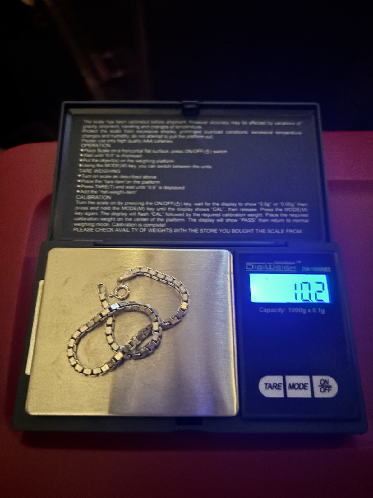 Vintage Sterling Silver Box Link Bracelet Made In Italy 8 In 5MM And 10.2 Grams