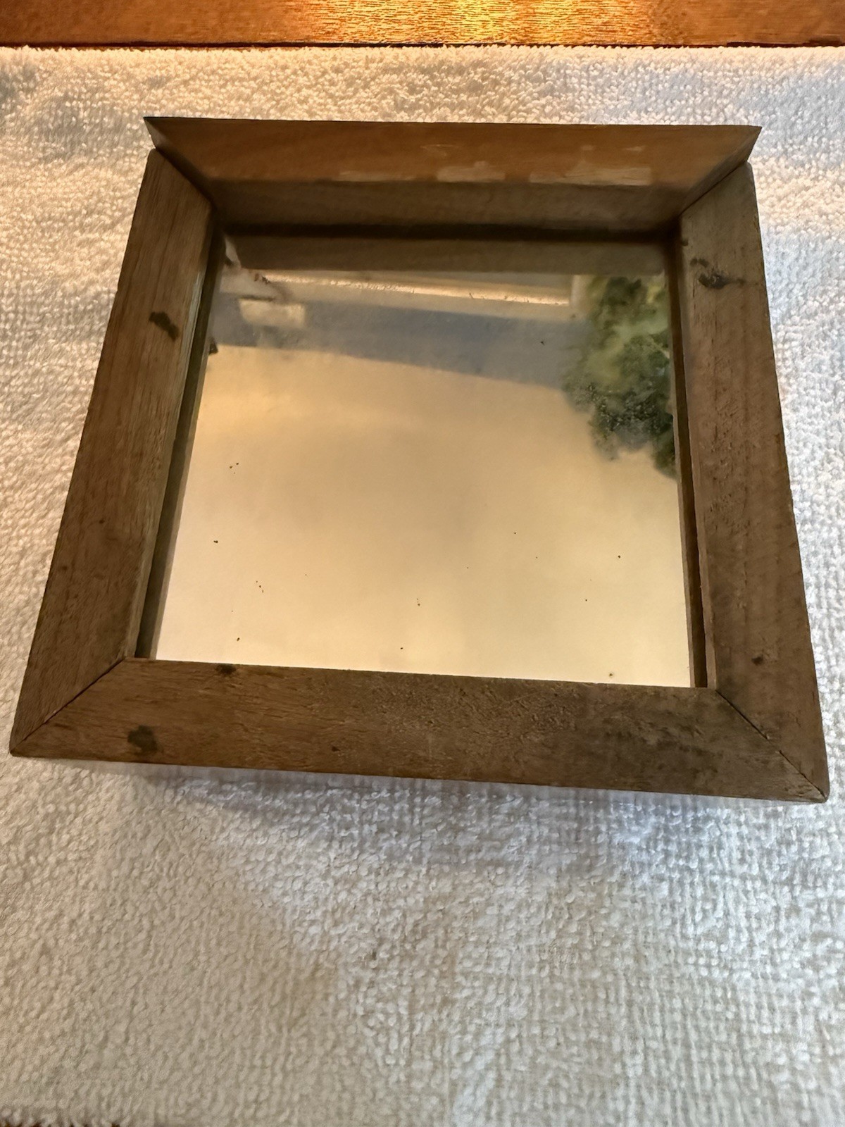 Vintage Walnut Trick Jewelry Box w/ Secret Slide Compartment & Hidden Mirror Old