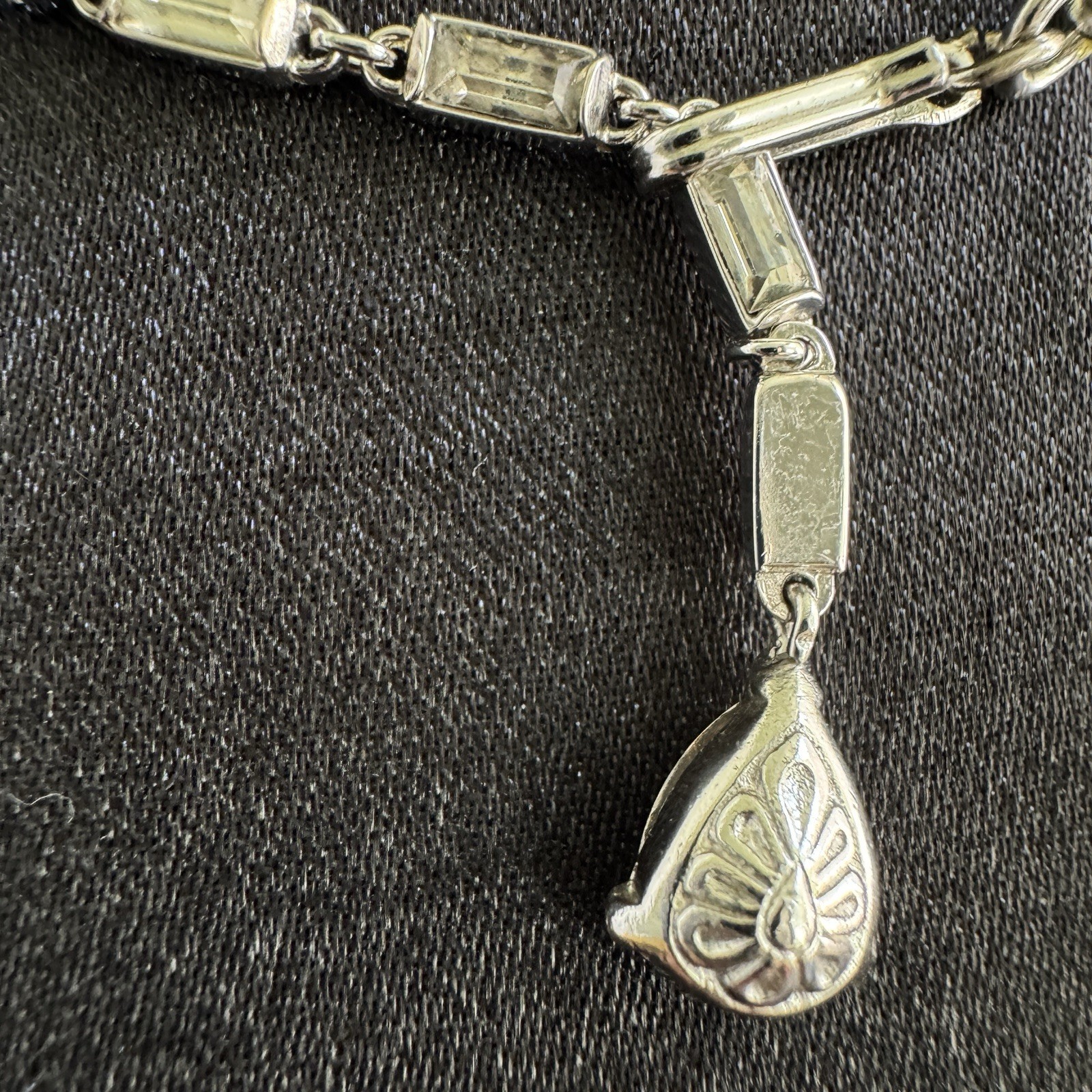 Vintage 1955 Crown Trifari Rhinestone Necklace Alfred Philippe J Hook Choker