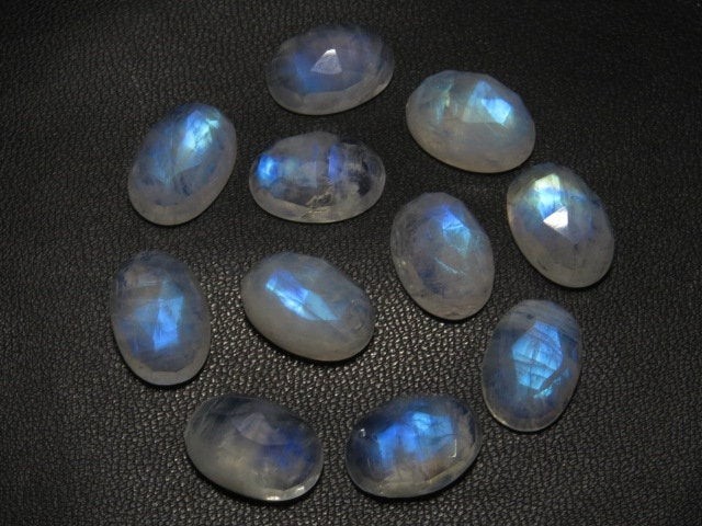Natural Rainbow Moonstone Oval Rose Cut 6x8mm to 12x16mm Loose Gemstone