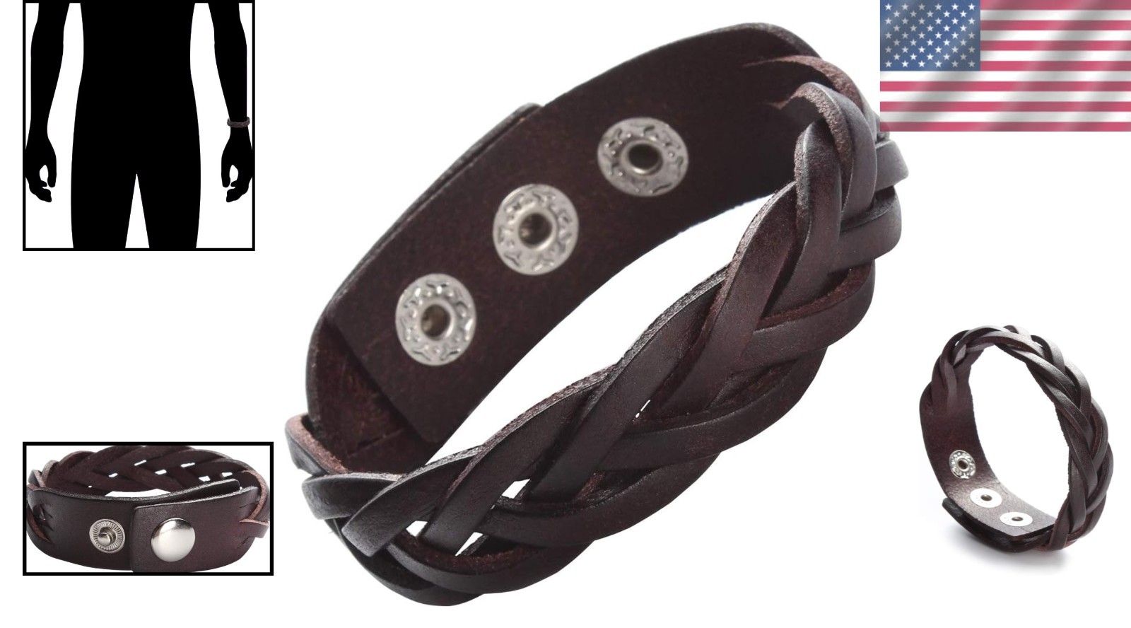 Stylish Adjustable Genuine Leather Bracelet for Men & Women – 7 Colors Available