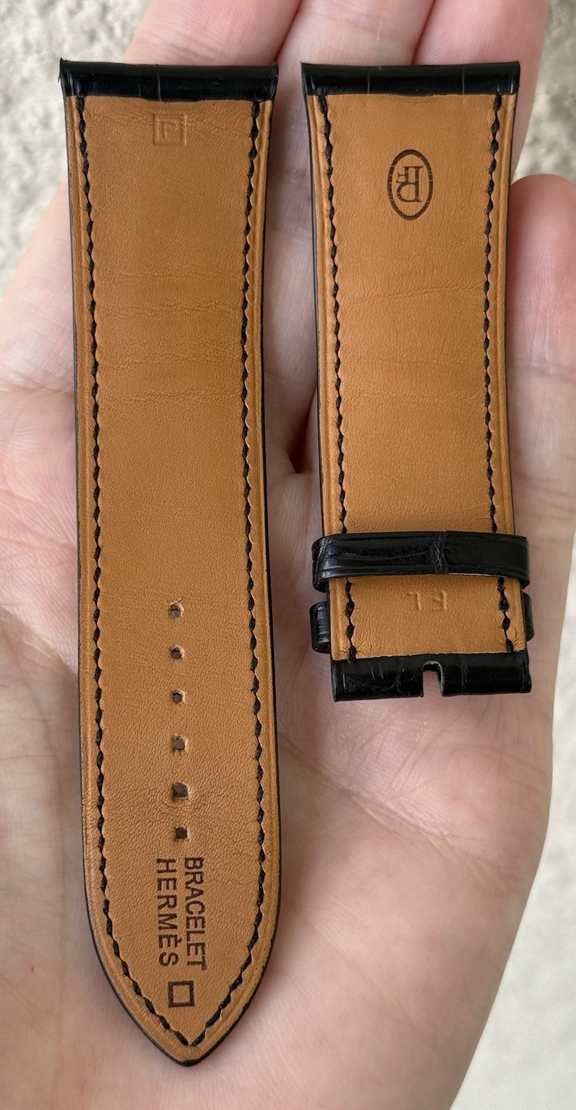Parmigiani Fleurier 25mm x 22mm Black Alligator Watch Strap Band Authentic OEM