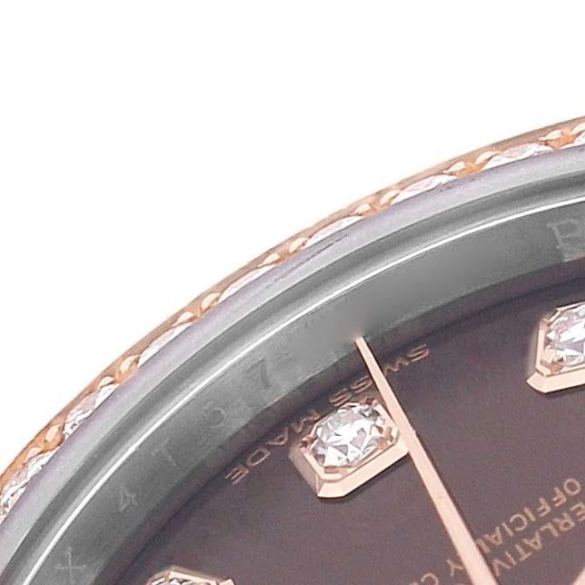 Rolex Datejust 28 Steel Rolesor Everose Gold Diamond Watch 279381