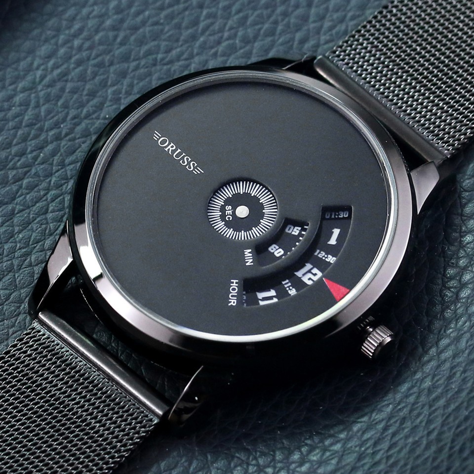 Stylish Cool Men Stainless Steel Mesh Quartz Watch High-Quality Waterproof Gift