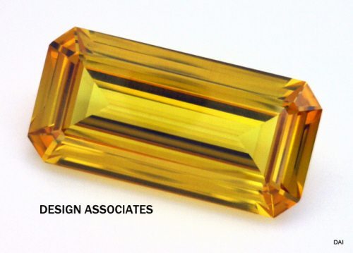 LAB CREATED GOLDEN SAPPHIRE 24X12 MM EMERALD CUT AAA