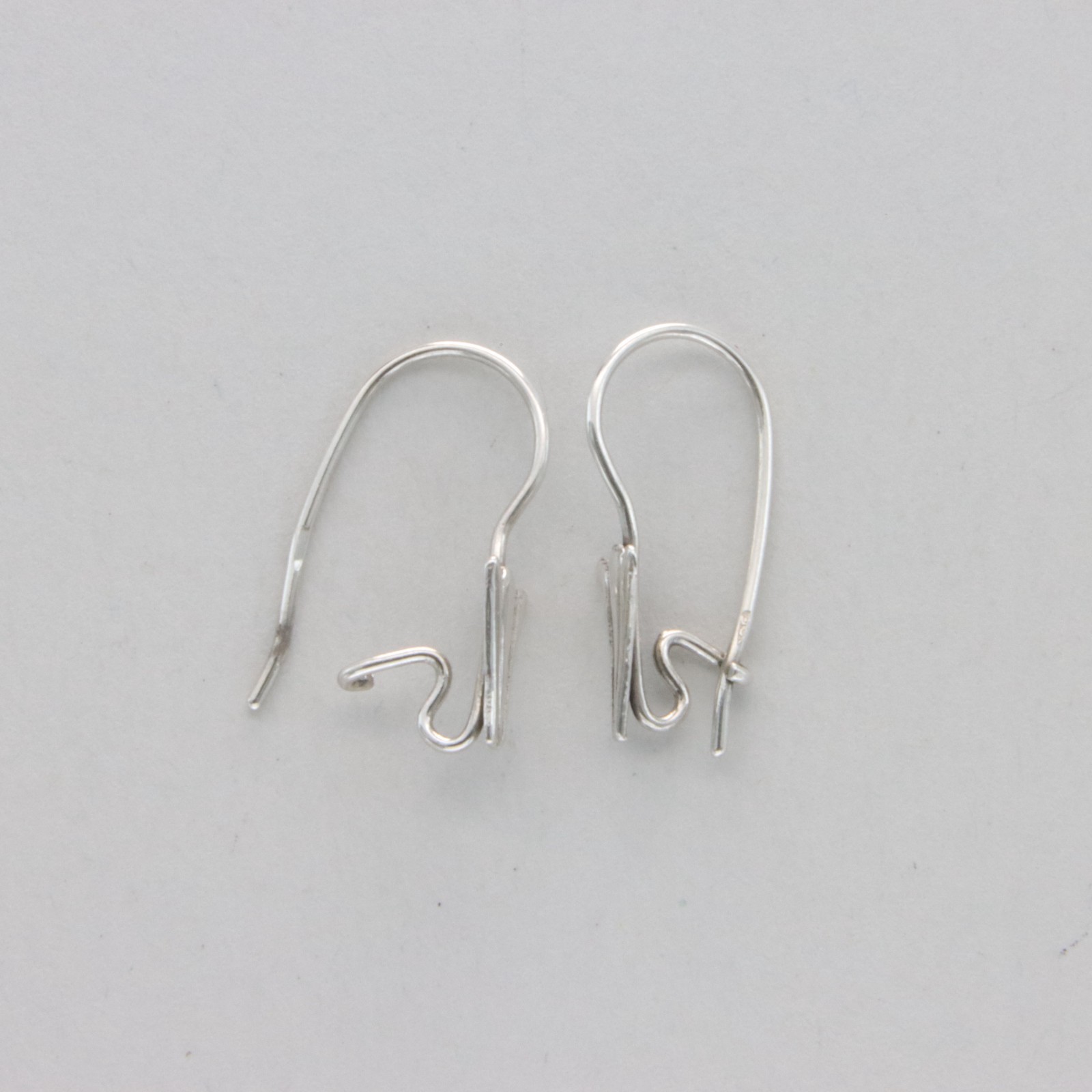 Pair of 925 STERLING SILVER Kidney Wire Hoops Earrings DIY Findings #24