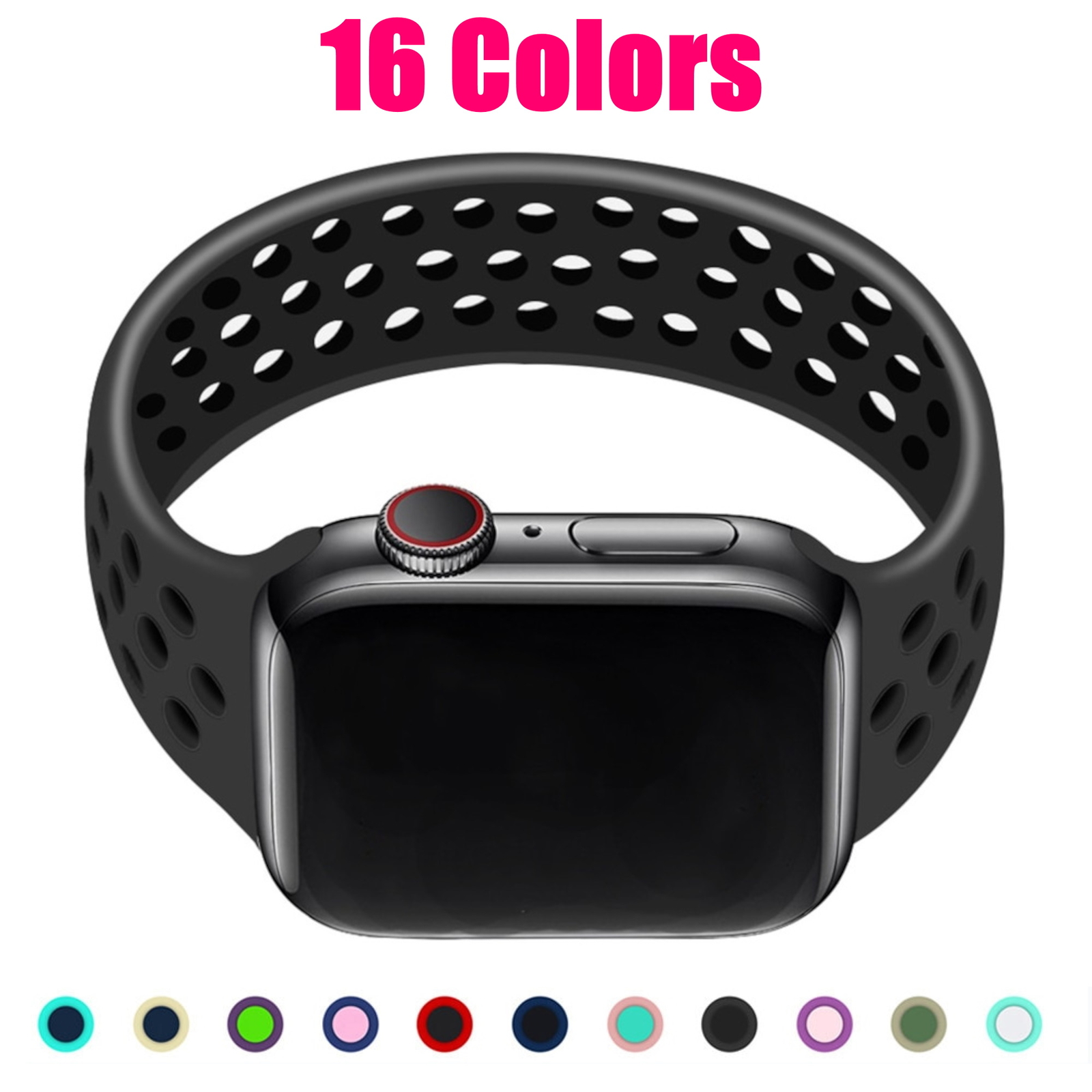 Sport Solo Loop Stretchy Silicone Band Strap For Apple iWatch 4 5 SE 6 & More