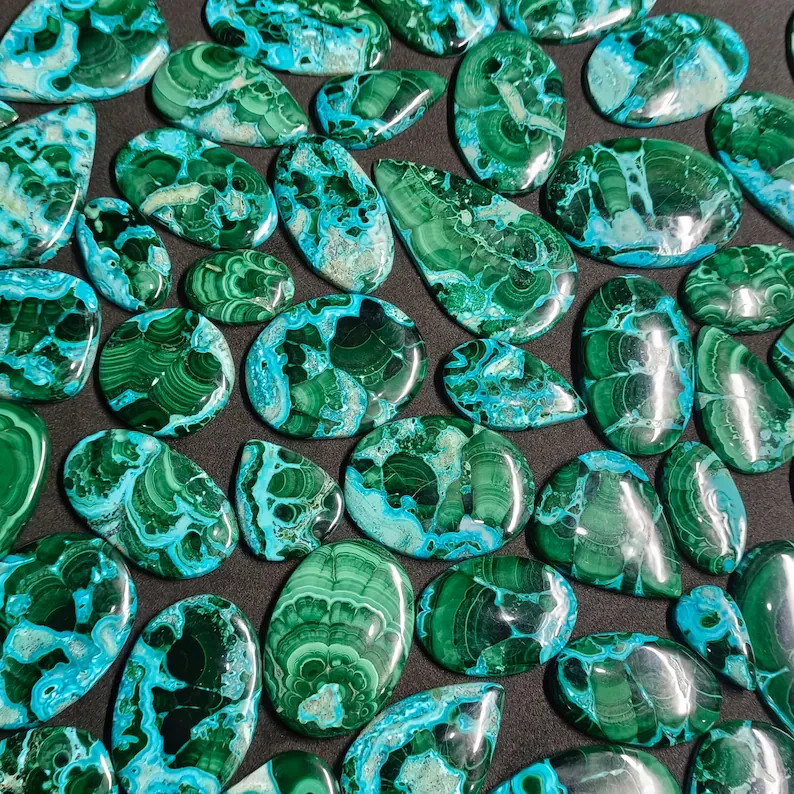 Natural Malachite Chrysocolla Mix Shape Cabochon Loose Gemstone Wholesale Lot