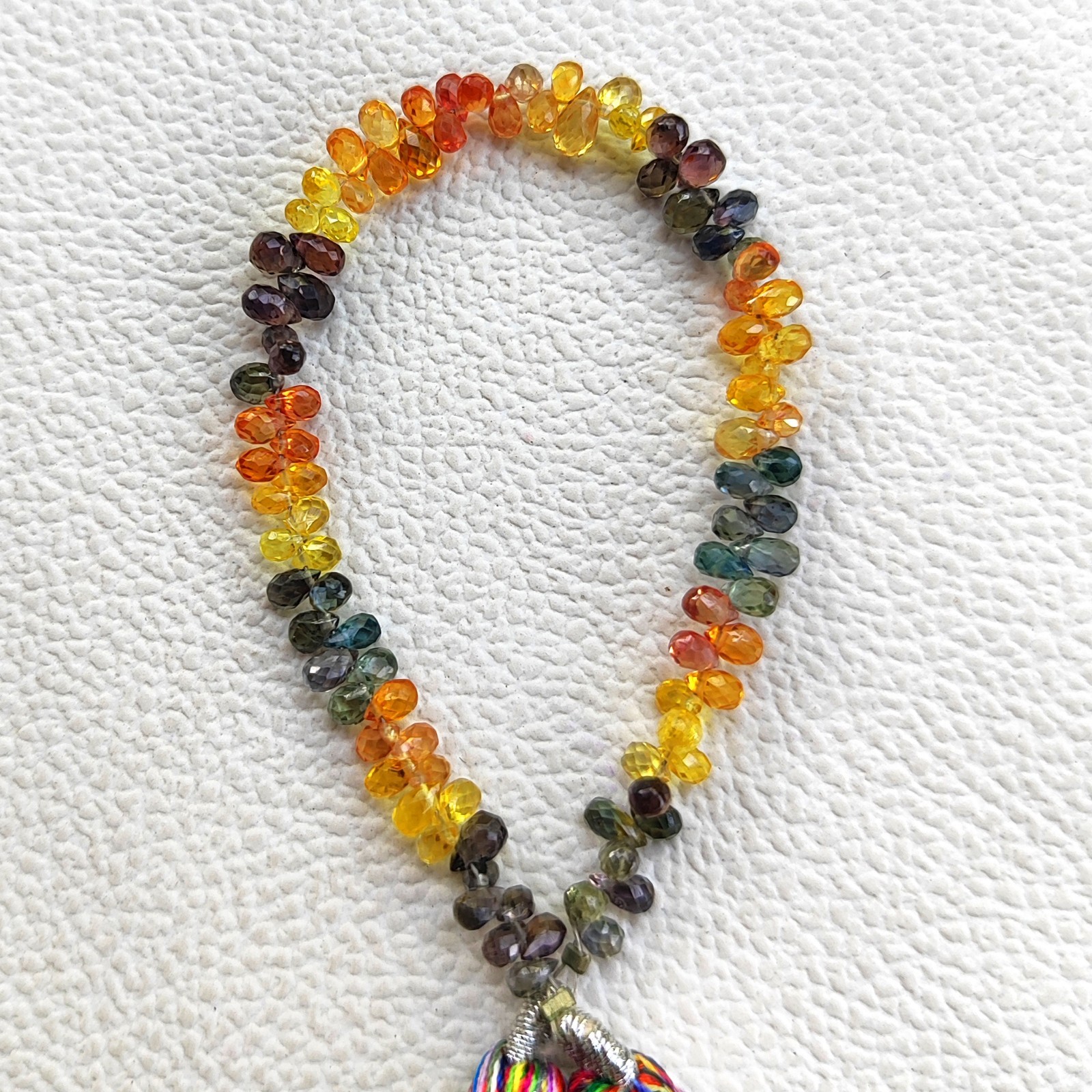 Rainbow Sapphire 4x3mm Faceted Drop Shape Gemstone Beads 5.5 Inch Strand