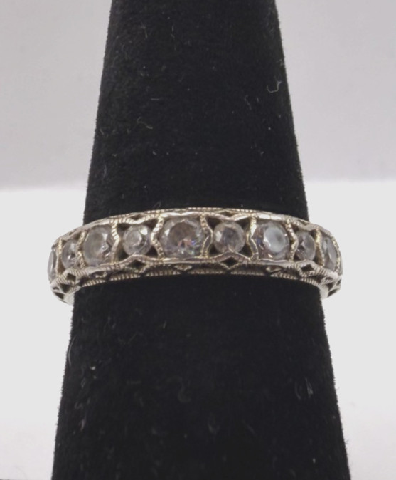 Tacori Sterling Silver Basketweave CZ Band Ring Size 6 [076DUR]