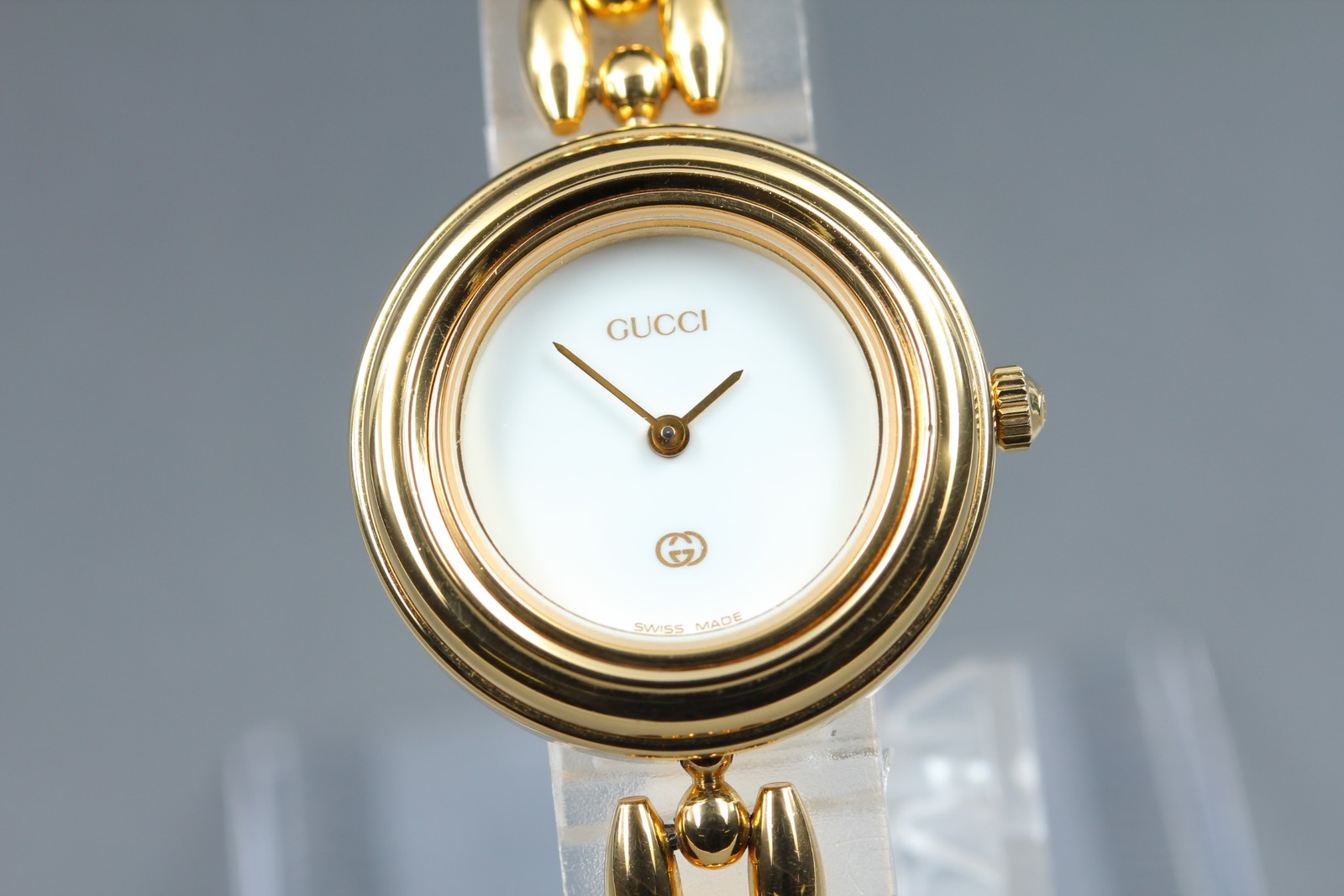 GUCCI Change Bezel 1100L 6 Colors 26mm Gold Quartz Women’s Watch w/Box Paper