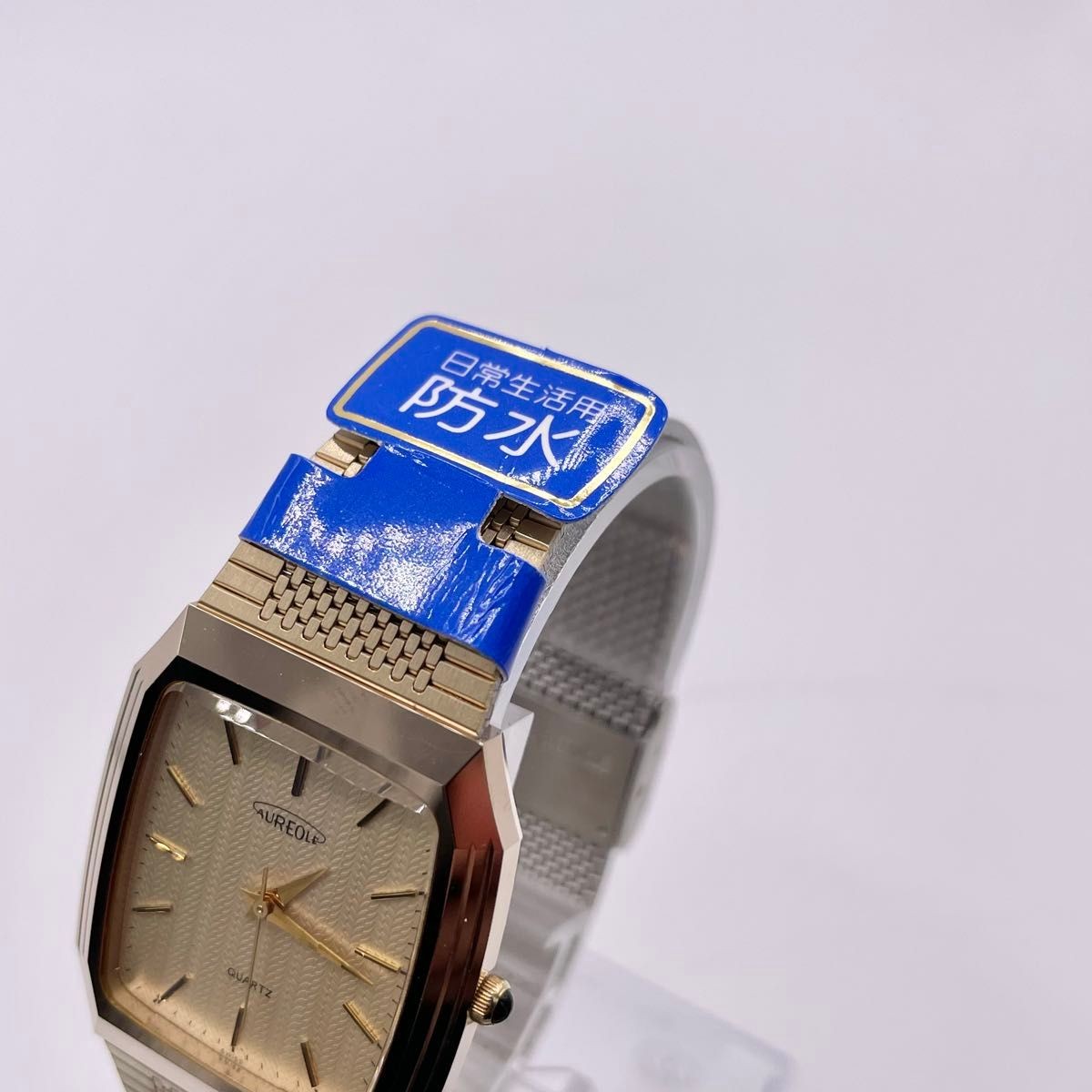 Brand new AUREOLE Quartz Watch Gold Square Cut Glass Men’s