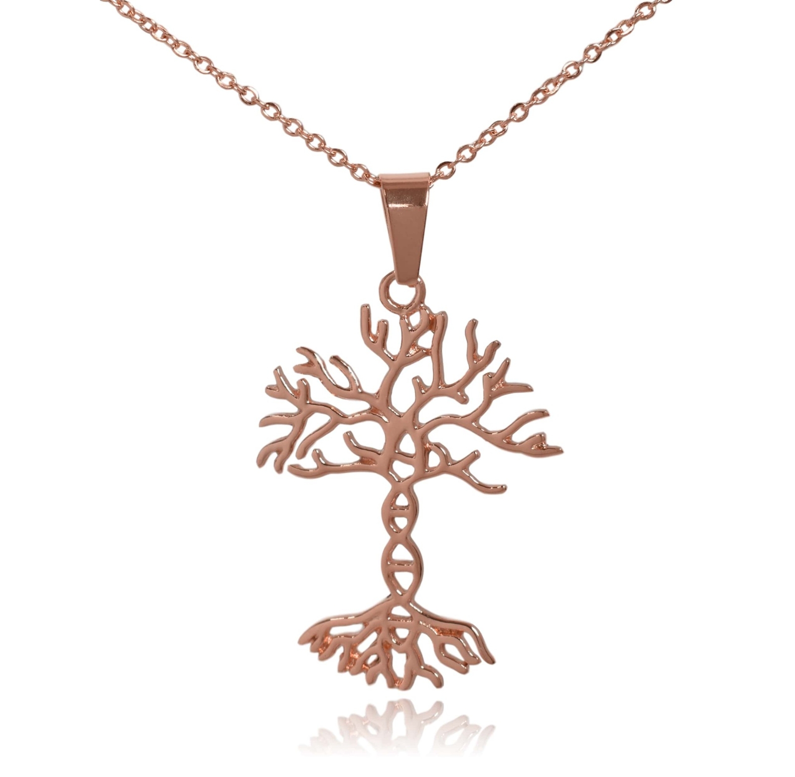 DNA Tree of Life Stainless Steel Pendant Necklace