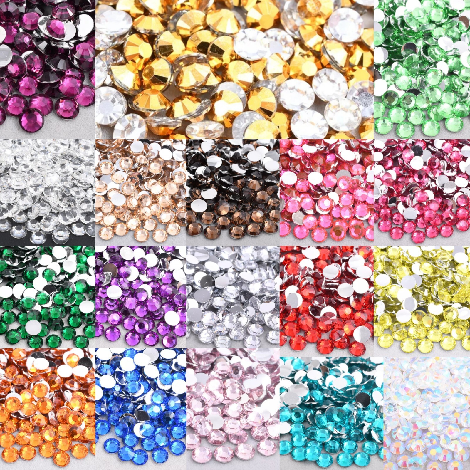 RESIN Rhinestones 3MM/SS12 QTY 1000-5000 Flatback Round Crystals Bling NON HOTFX