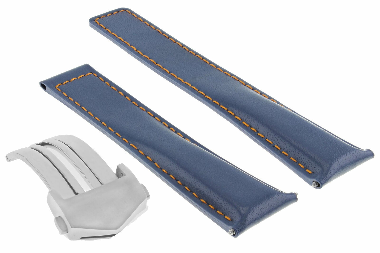 20MM SMOOTH LEATHER WATCH BAND STRAP FOR TAG HEUER CARRERA CALIBRE CV2010 BLUE O