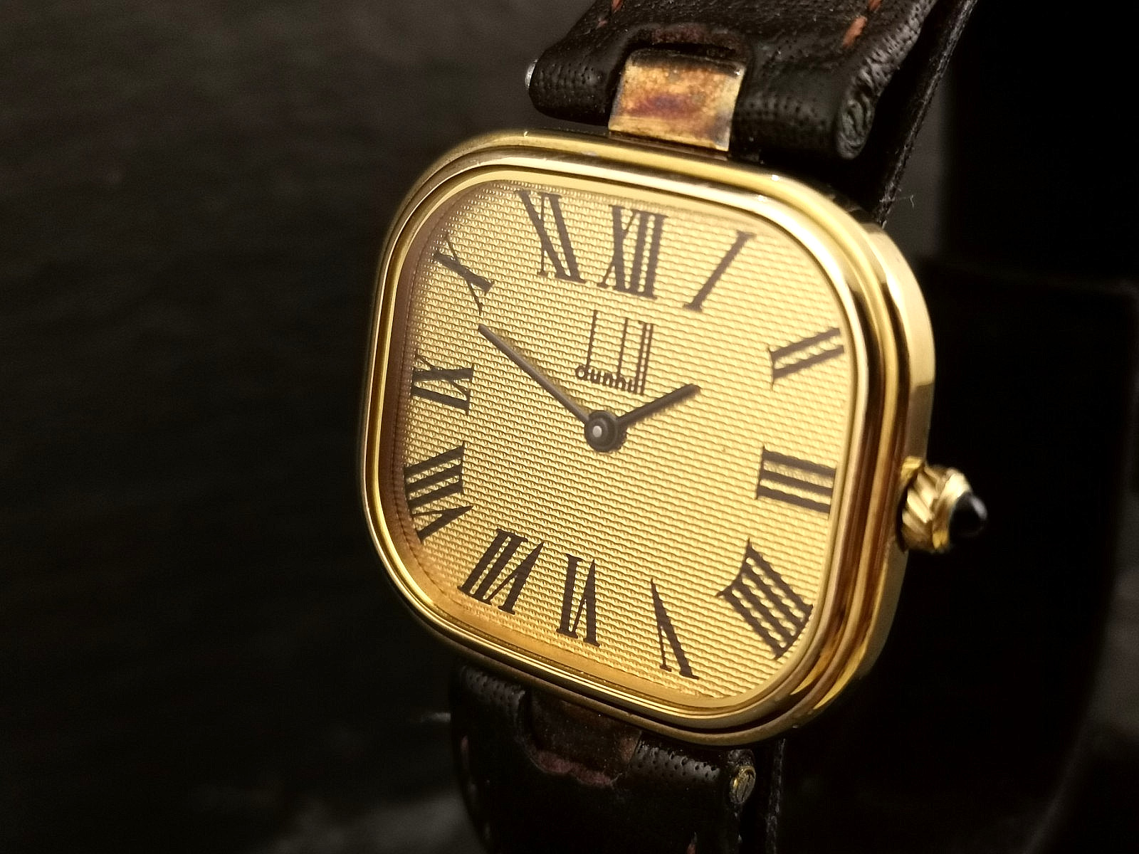Men’s Dunhill Quartz Watch – Gold on Solid Silver. Harrords. Box and Papers 1982