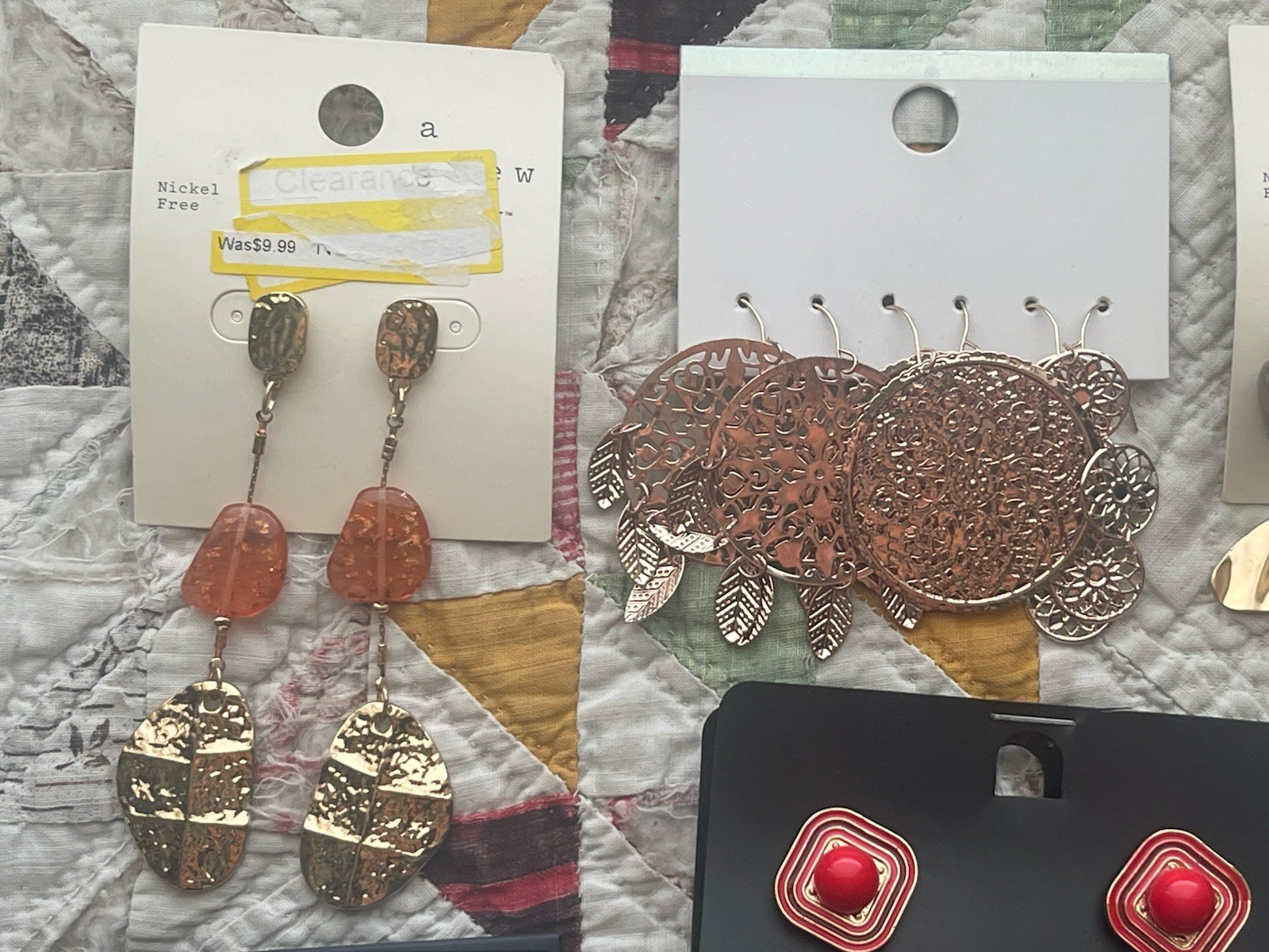 EARRINGS LOT DANGLE DROP HOOP STUD