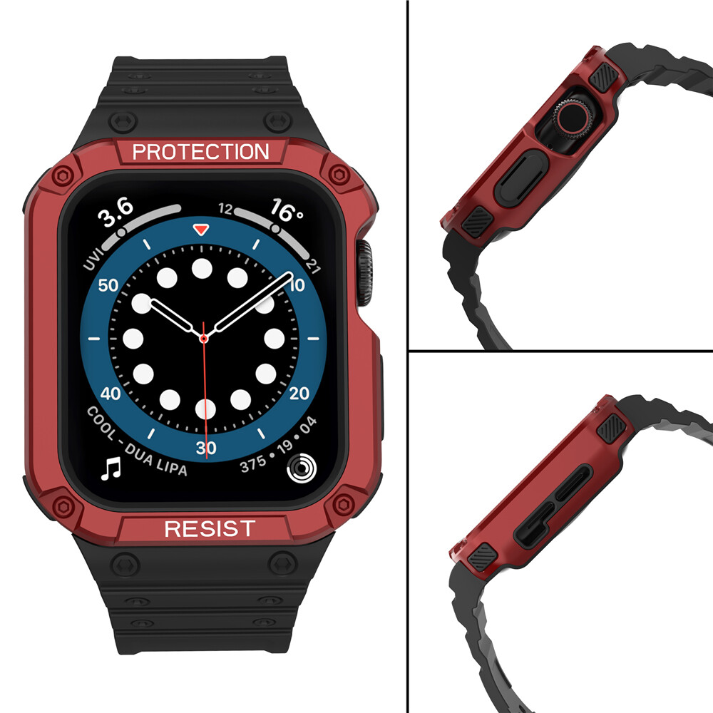 Rugged One-piece Sport Band Strap for Apple Watch 9 8 7 6 5 4 3 SE 40/44/41/45mm