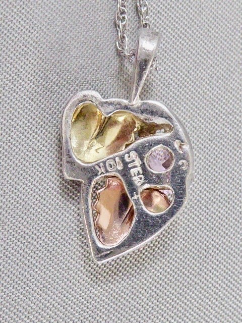LANDSTOM’S BLACK HILLS GOLD STERLING 12K YELLOW/ ROSE GOLD PINK STONE NECKLACE