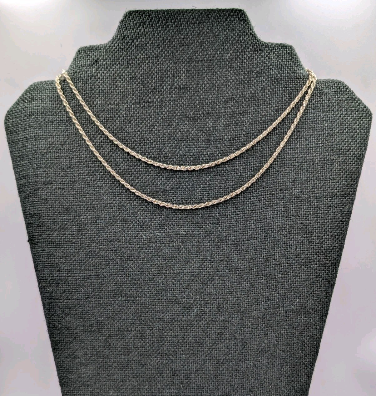 Vtg Italian 925 Sterling Silver Solid Rope Chain Necklace 30″ 2.2mm 14.7g Unisex